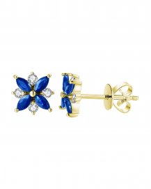 SAPPHIRE DIAMOND STUDS (TE889)